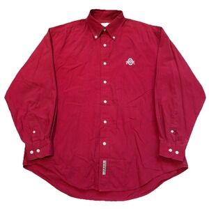 Vintage Vesi Sportswear Ohio State Buckeye Shirt Men Large Button Down Pinstripe